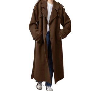 Chouyatou Long Brown Trench Coat